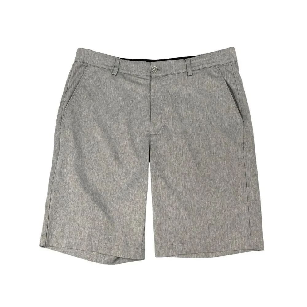 Greg Norman Shorts Mens 32 Gray Lightweight Stretch Quick Dry Travel Golf Chino